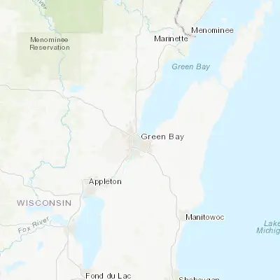 Map showing location of Green Bay (44.519160, -88.019830)