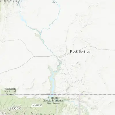 Map showing location of Green River (41.528580, -109.466250)