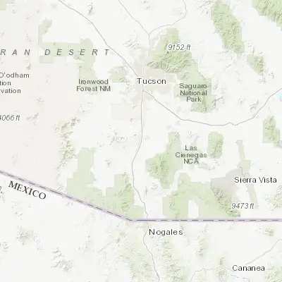 Map showing location of Green Valley (31.854250, -110.993700)