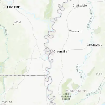 Map showing location of Greenville (33.408980, -91.059780)