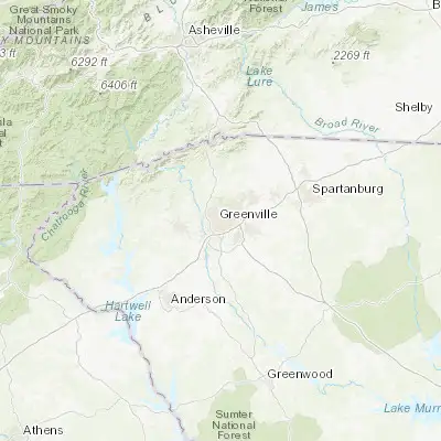 Map showing location of Greenville (34.852620, -82.394010)