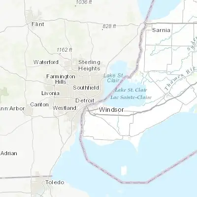 Map showing location of Grosse Pointe Park (42.375870, -82.937420)