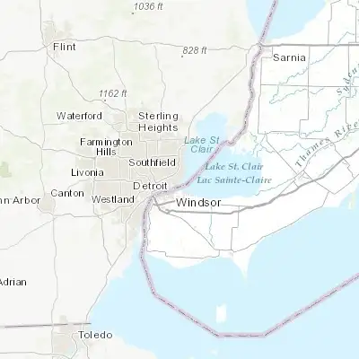 Map showing location of Grosse Pointe (42.386150, -82.911860)