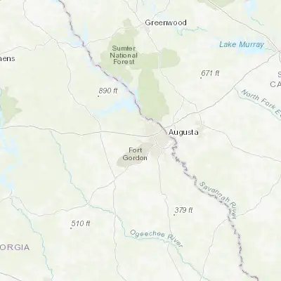 Map showing location of Grovetown (33.450420, -82.198180)