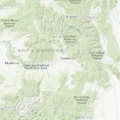 Map showing location of Gunnison (38.545820, -106.925320)