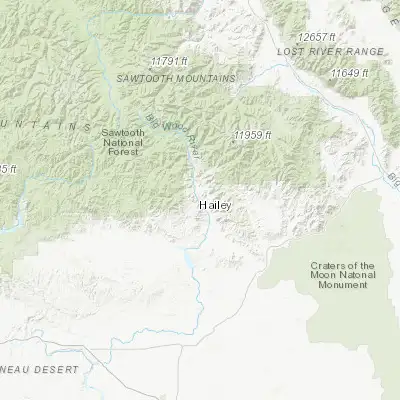 Map showing location of Hailey (43.519630, -114.315320)