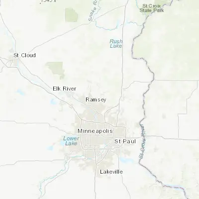 Map showing location of Ham Lake (45.250240, -93.249950)