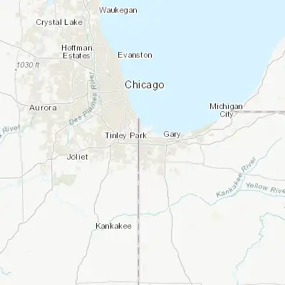 Map showing location of Hammond (41.583370, -87.500040)
