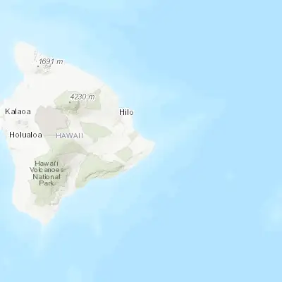 Map showing location of Hawaiian Beaches (19.543060, -154.915830)