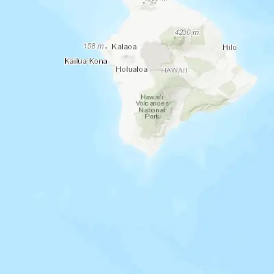Map showing location of Hawaiian Ocean View (19.068610, -155.765000)