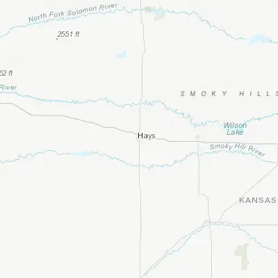 Map showing location of Hays (38.879180, -99.326770)