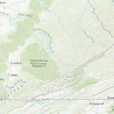 Map showing location of Hazard (37.249540, -83.193230)