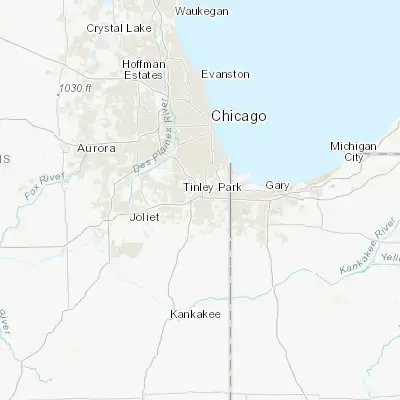 Map showing location of Hazel Crest (41.571700, -87.694490)