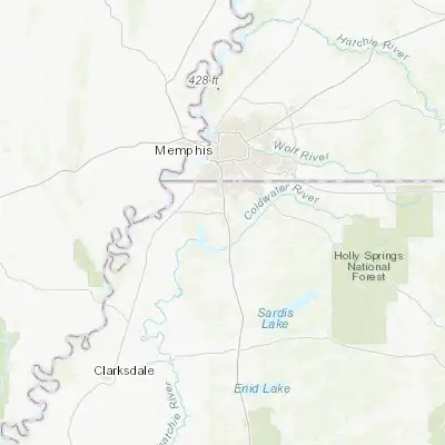 Map showing location of Hernando (34.823990, -89.993700)
