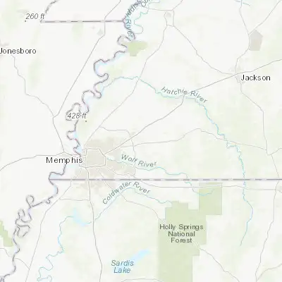 Map showing location of Hickory Withe (35.243980, -89.588690)