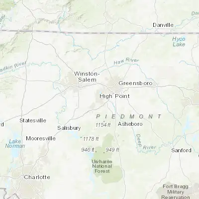 Map showing location of High Point (35.955690, -80.005320)