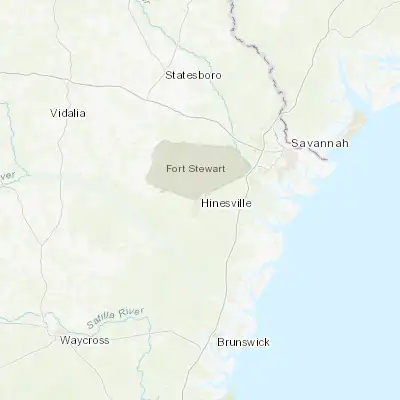 Map showing location of Hinesville (31.846880, -81.595950)