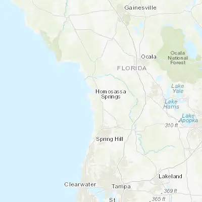 Map showing location of Homosassa Springs (28.803590, -82.575930)