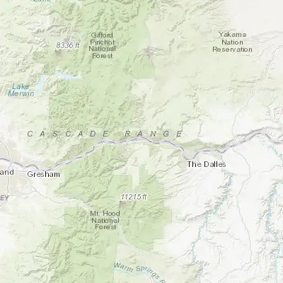 Map showing location of Hood River (45.705400, -121.521460)