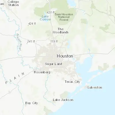 Map showing location of Houston (29.763280, -95.363270)