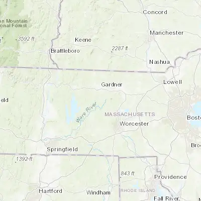 Map showing location of Hubbardston (42.473700, -72.006190)