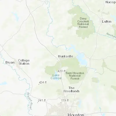 Map showing location of Huntsville (30.723530, -95.550780)