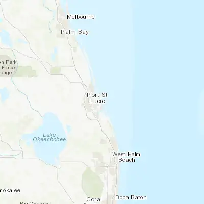 Map showing location of Hutchinson Island South (27.299490, -80.220450)