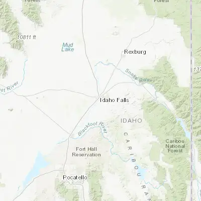 Map showing location of Idaho Falls (43.466580, -112.034140)