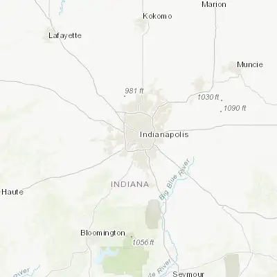 Map showing location of Indianapolis (39.768380, -86.158040)
