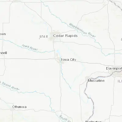 Map showing location of Iowa City (41.661130, -91.530170)