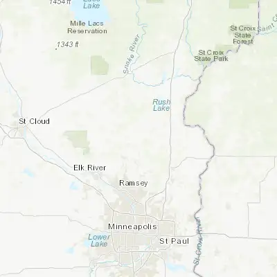 Map showing location of Isanti (45.490240, -93.247730)