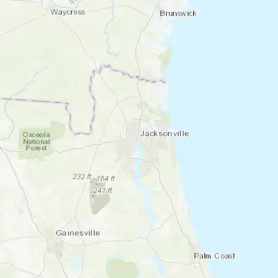 Map showing location of Jacksonville (30.332180, -81.655650)
