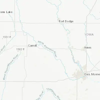 Map showing location of Jefferson (42.015260, -94.377470)