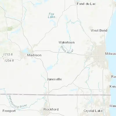 Map showing location of Jefferson (43.005560, -88.807330)