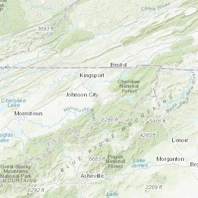 Map showing location of Johnson City (36.313440, -82.353470)