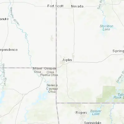 Map showing location of Joplin (37.084230, -94.513280)