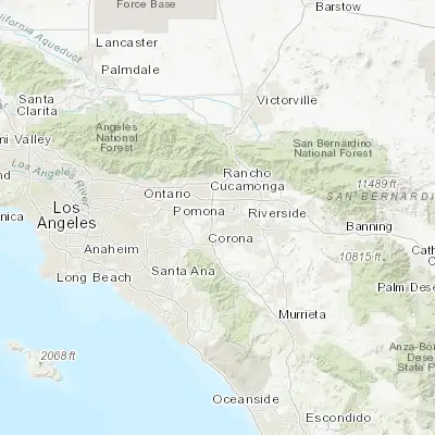 Map showing location of Jurupa Valley (33.992510, -117.516440)