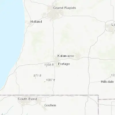 Map showing location of Kalamazoo (42.291710, -85.587230)
