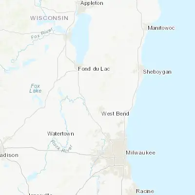 Map showing location of Kewaskum (43.520830, -88.228990)