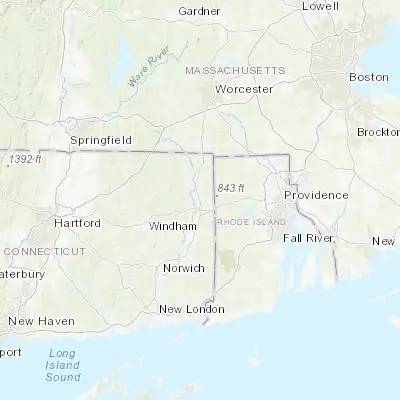Map showing location of Killingly Center (41.838710, -71.869240)