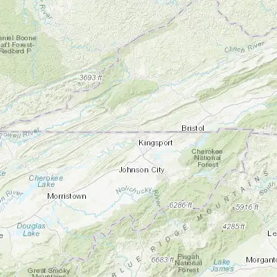 Map showing location of Kingsport (36.548430, -82.561820)
