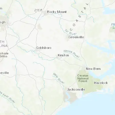 Map showing location of Kinston (35.262660, -77.581640)