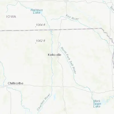 Map showing location of Kirksville (40.194750, -92.583250)