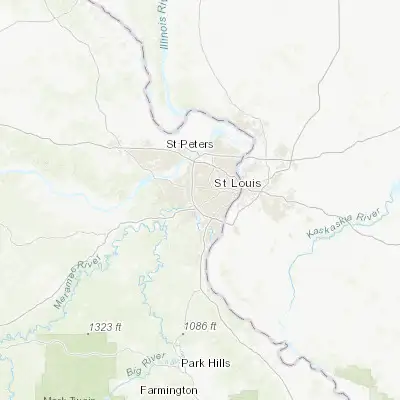 Map showing location of Kirkwood (38.583390, -90.406780)