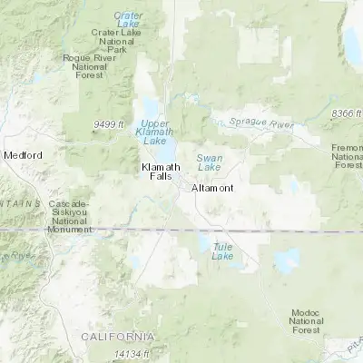 Map showing location of Klamath Falls (42.224870, -121.781670)