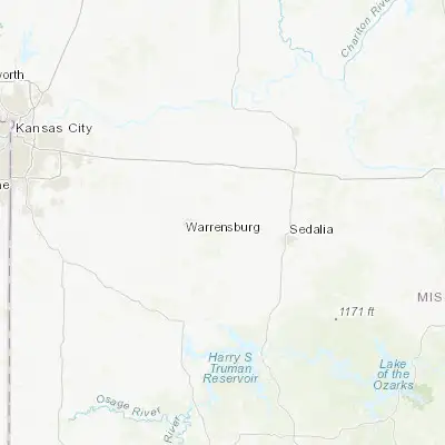Map showing location of Knob Noster (38.766680, -93.558550)
