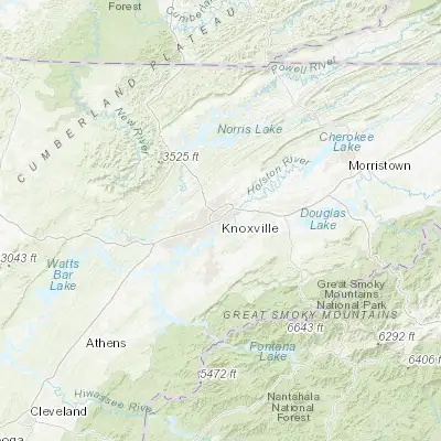 Map showing location of Knoxville (35.960640, -83.920740)