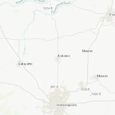 Map showing location of Kokomo (40.486430, -86.133600)