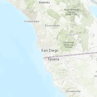 Map showing location of La Presa (32.708110, -116.997250)