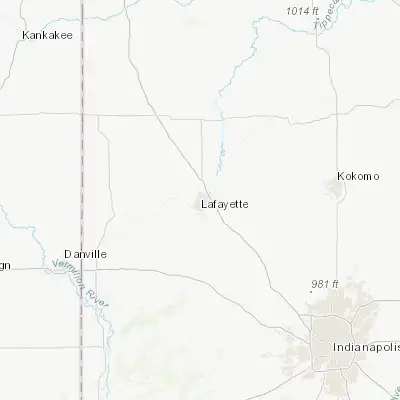 Map showing location of Lafayette (40.416700, -86.875290)